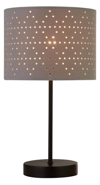 Searchlight Stolová lampa Taave, sivá/čierna, textil, kov, 27 cm, E14, Hliník / sivá / zinok, Obývacia izba / jedáleň, Textil / látka / hodváb, Moderný, Stojacie svietidlo