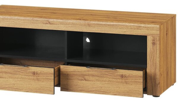 Szynaka TV stolík Kama II 24 119 cm dub Camargue/čierny