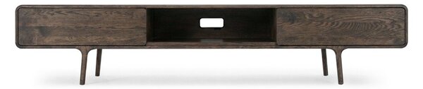 Hnedý TV stolík z dubového dreva 220x45x45 cm Fawn – Gazzda