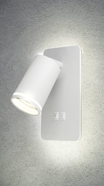 LED Nástenné bodové svietidlo PARIS 1xGU10/10W/230V + LED/6W/230V biela