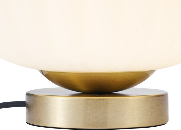 Dizajnová stolná lampa mosadzná s opálovým sklom - Mochi