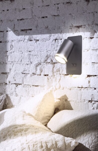 LED Nástenné bodové svietidlo PARIS 1xGU10/10W/230V + LED/6W/230V čierna