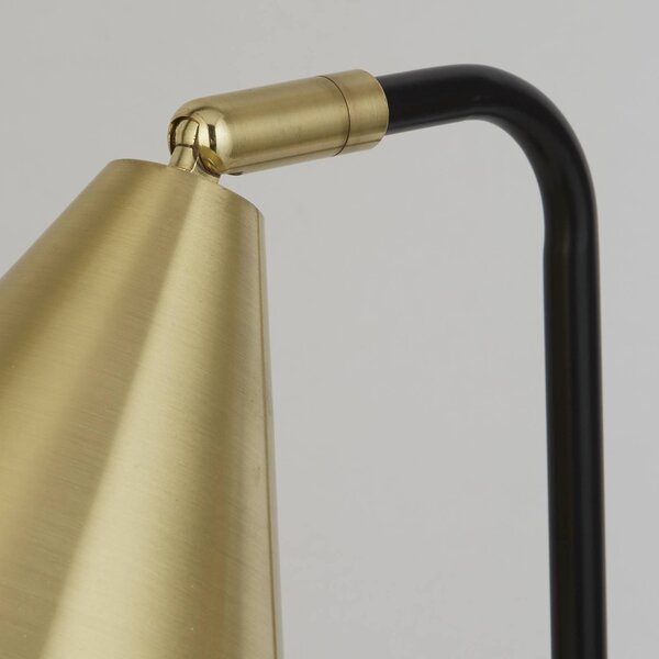 Stolová lampa Rivan, čierna/zlatá, kov, 41 cm, E14, Čierna, Obývacia izba / jedáleň, kov, Moderný, Stojacie svietidlo