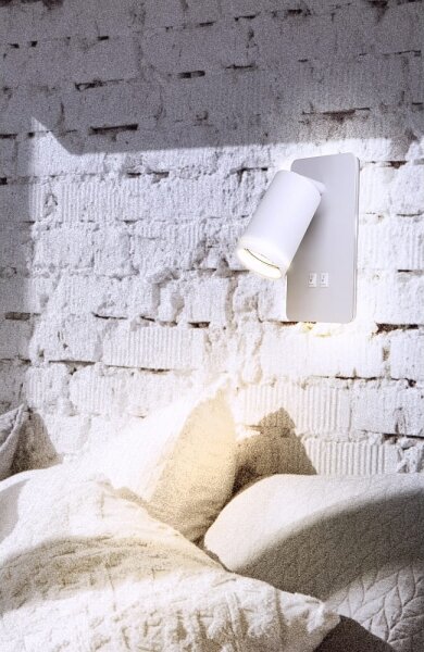 LED Nástenné bodové svietidlo PARIS 1xGU10/10W/230V + LED/6W/230V biela