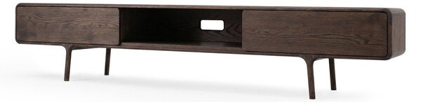 Hnedý TV stolík z dubového dreva 220x45x45 cm Fawn – Gazzda