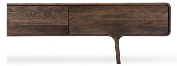 Hnedý TV stolík z dubového dreva 220x45x45 cm Fawn – Gazzda