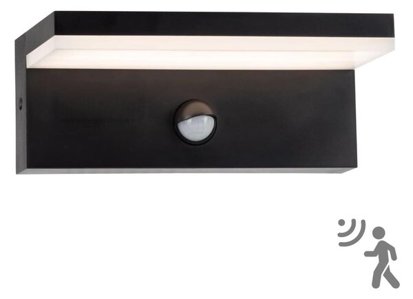 LED Vonkajšie nástenné svietidlo so senzorom TESA LED/10W/230V IP54 čierna