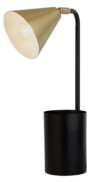 Stolová lampa Rivan, čierna/zlatá, kov, 41 cm, E14, Čierna, Obývacia izba / jedáleň, kov, Moderný, Stojacie svietidlo