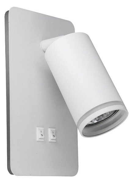 LED Nástenné bodové svietidlo PARIS 1xGU10/10W/230V + LED/6W/230V biela