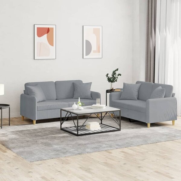 Maison Exclusive – 2-dielna sedacia súprava s vankúmi, svetlosivá látka