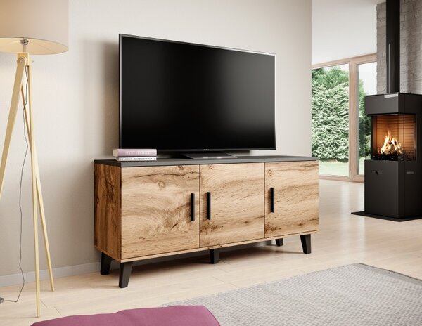 HALMAR TV stolík Lotta I 150 cm dub wotan/čierny