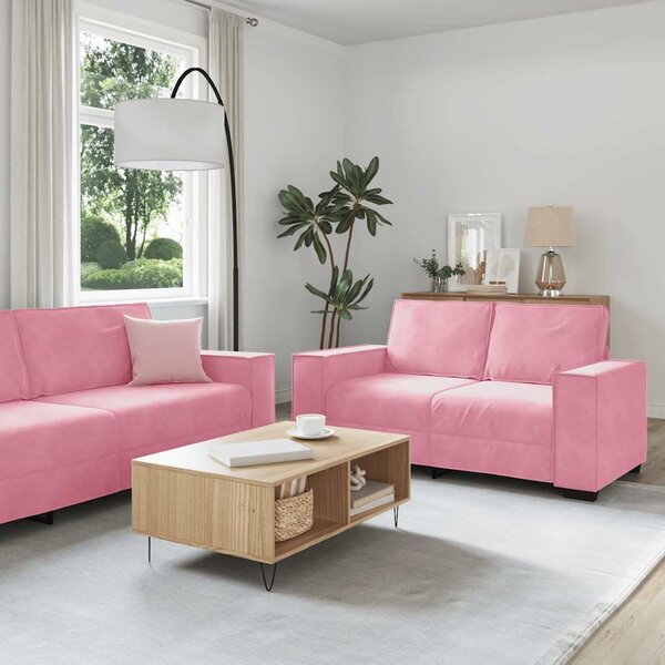 Maison Exclusive – 3-dielna sedacia súprava s vankúmi z ruového zamatu