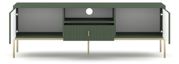 Vivaldi TV stolík Maggiore 154,5 cm zelená/zlatá