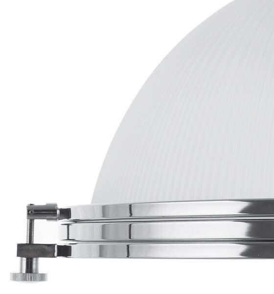 Závesná lampa biele kovové tienidlo okrúhle stropné svietidlo industriálne osvetlenie