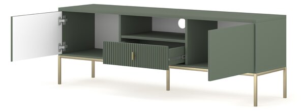 Vivaldi TV stolík Maggiore 154,5 cm zelená/zlatá