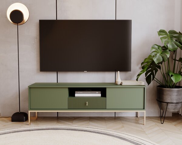 Vivaldi TV stolík Maggiore 154,5 cm zelená/zlatá