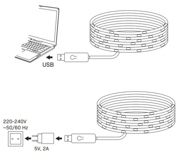 LED RGB reťaz LED/10W/5V 10 m USB + diaľkové ovládanie