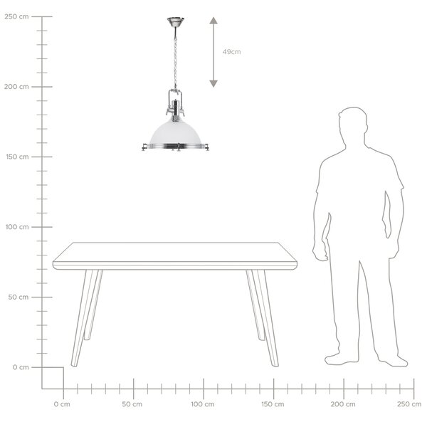 Závesná lampa biele kovové tienidlo okrúhle stropné svietidlo industriálne osvetlenie