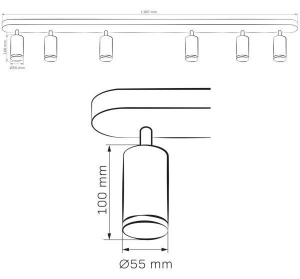 Kúpeľňové bodové svietidlo TURYN 6xGU10/10W/230V IP44 čierna
