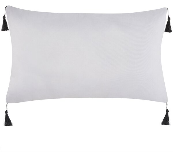 Sada 2 vankúšov biela a čierna obliečka polyester 30 x 50 cm dekoratívne vankúše geometrický vzor