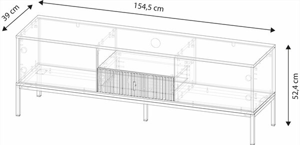 Vivaldi TV stolík Maggiore I 154,5 cm kašmírový