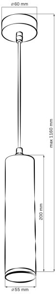 Kúpeľňový luster na lanku TURYN 1xGU10/10W/230V IP44 biela