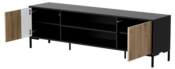 HALMAR TV stolík Merci 180 cm čierny/dub artisan