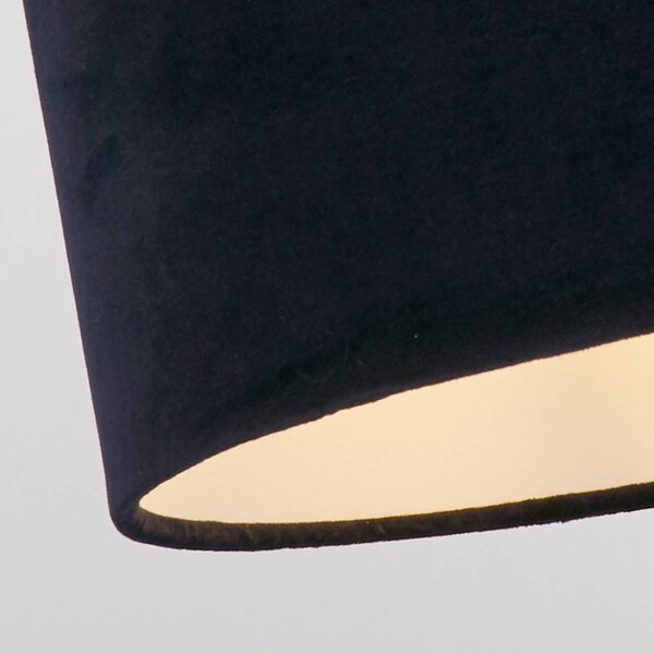 Závesné svietidlo Mersana, Ø 30 cm, tmavomodrá, zamat, E27, Modrá, Obývacia izba / jedáleň, Textil / látka / hodváb, Škandinávsky, Závesné svietidlo