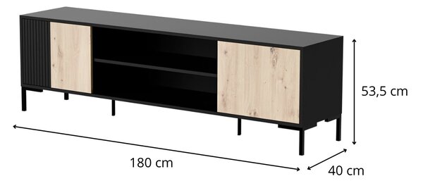 HALMAR TV stolík Merci 180 cm čierny/dub artisan