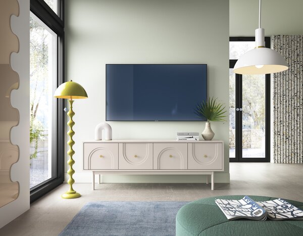 Vivaldi TV stolík Mazoma 154 cm kašmír/zlatý
