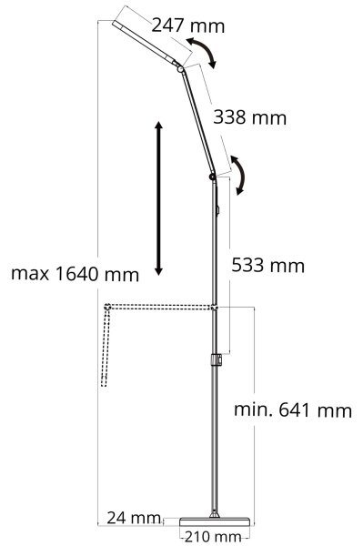 LED Stmievateľná dotyková stojacia lampa FERRARA LED/13W/230V 3000/4000/6000K
