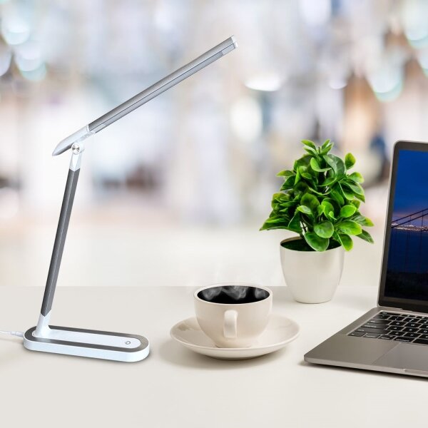 LED Stmievateľná dotyková stolná lampa MADERA LED/7W/230V biela