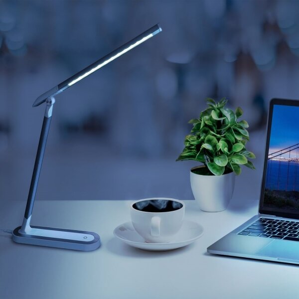 LED Stmievateľná dotyková stolná lampa MADERA LED/7W/230V biela