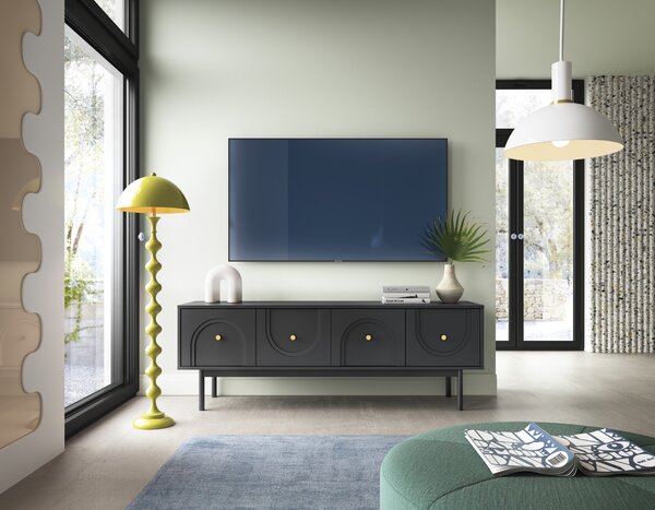 Vivaldi TV stolík Mazoma 154 cm čierny/zlatý