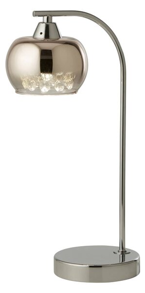 Stolová lampa Ianis, sivá, kov/sklo, výška 36 cm, G9, Jasné / priehľadné, Obývacia izba / jedáleň, Sklo, Moderný, Stojaca lampa