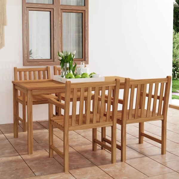 Maison Exclusive - 5-dielna záhradná jedálenská súprava 180x90 cm masívne teakové drevo