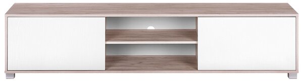 TV nábytok svetlá farba dreva biela drevovláknitá doska polypropylén 41 x 180 x 37 cm škandinávsky elegantná trendy multifunkčné obývačka