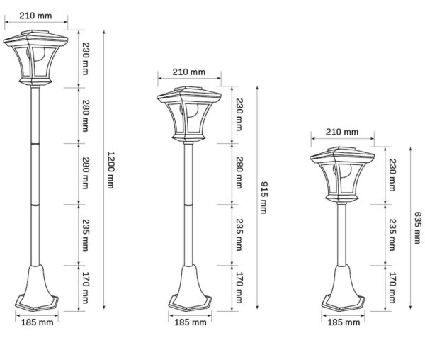 LED Solárna lampa TIRANA LED/1,6W/1,2V 600 mAh IP44 čierna