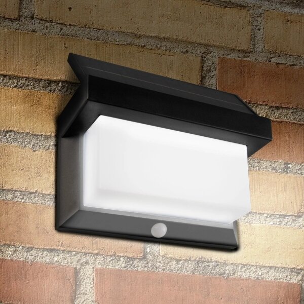 LED Solárne nástenné svietidlo so senzorom TONY LED/3,7V 1800 mAh IP44