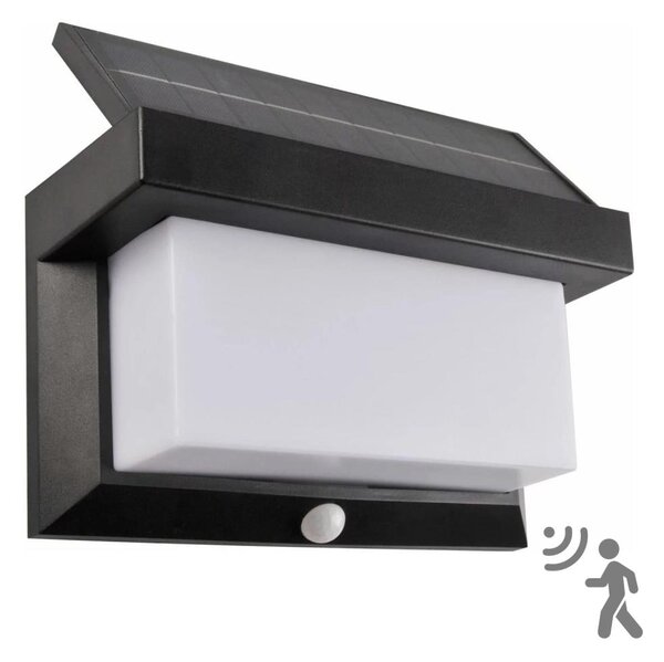 LED Solárne nástenné svietidlo so senzorom TONY LED/3,7V 1800 mAh IP44