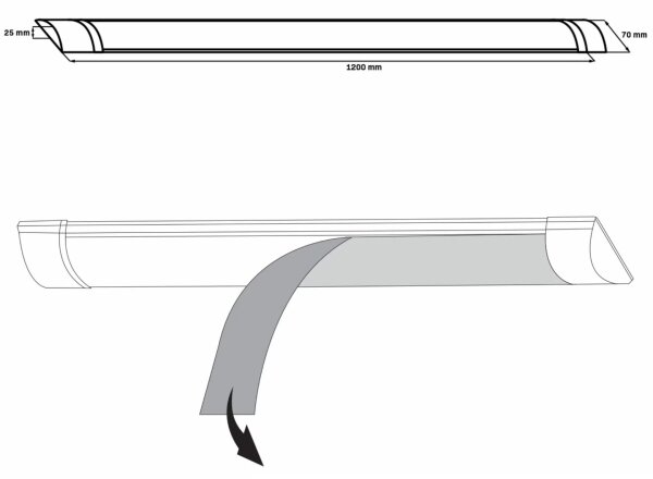 LED Podlinkové svietidlo LED/36W/230V 4000K 120 cm biela