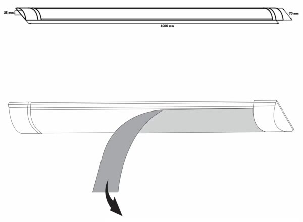 LED Podlinkové svietidlo LED/50W/230V 4000K 150 cm biela