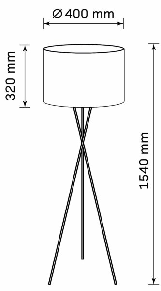 Stojacia lampa TEKLA 1xE27/20W/230V čierna