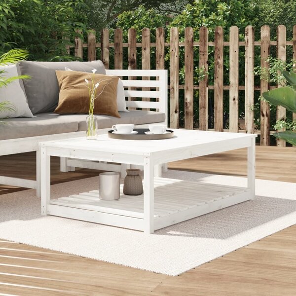 Maison Exclusive - Záhradný stôl Biely 121x82,5x45 cm Masívne drevo Borovica