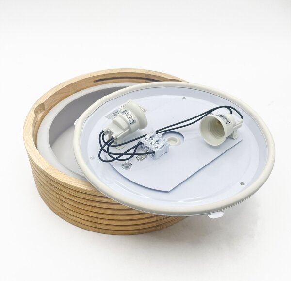Kúpeľňové stropné svietidlo NATURAL MODERN 2xE27/15W/230V pr. 27,5 cm borovica