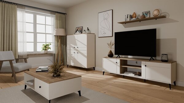 TP Living TV stolík Point 183 cm dub Castello/kašmírová