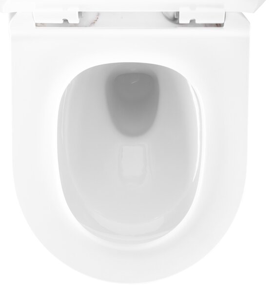 Rea Carter Tornado, závesná WC misa 49x37x35 cm + WC sedadlo, imitácia kameňa-Aiax Shiny, REA-C6390