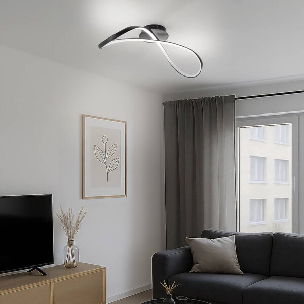 Milagro Lighting Stropné LED svetlo Infinity, kov, čierne, 4 000 K, Čierna, Obývacia izba / jedáleň, kov, Moderný