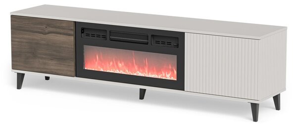 HALMAR TV stolík Random 180 cm s krbom kašmír/orech
