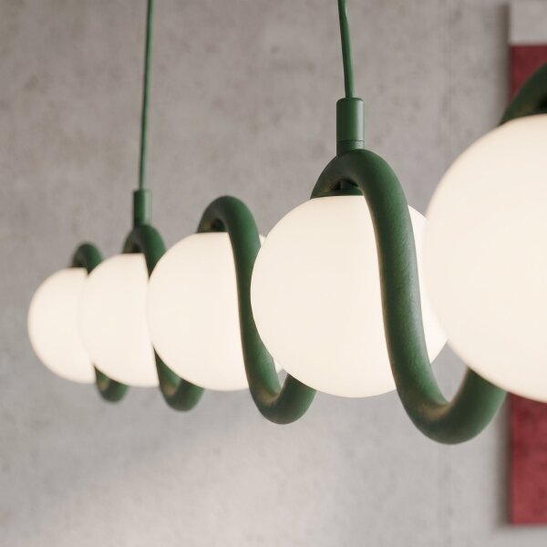 Luster na lanku SINUS 5xG9/8W/230V zelený